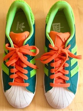 Adidas South Park Bright Green Orange Lace-Up Sneakers 7.5 Male, 9 Female